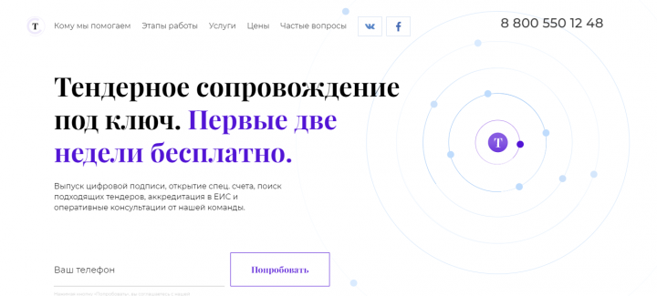 Лендинг по тендерам