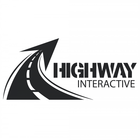 Логотип для вымышленной компании "HIGHWAY INTERACTIVE"
