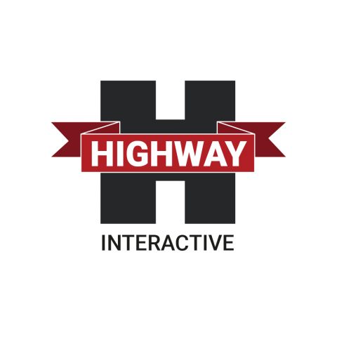 Логотип для вымышленной компании "HIGHWAY INTERACTIVE"