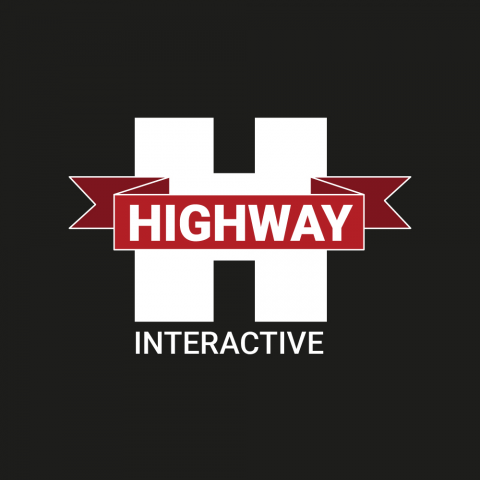 Логотип для вымышленной компании "HIGHWAY INTERACTIVE"