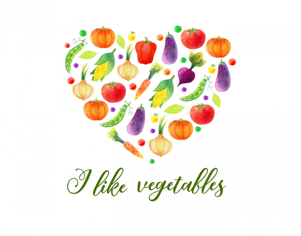Watercolor vagetables