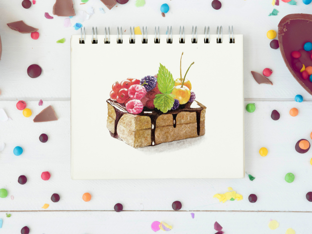 Watercolor cake