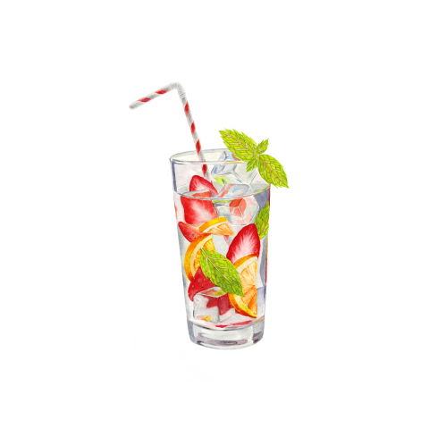 Watercolor lemonade