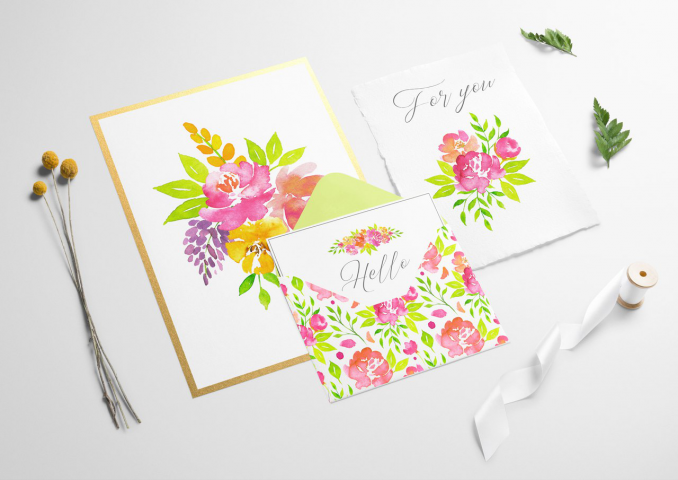 Floral postcards