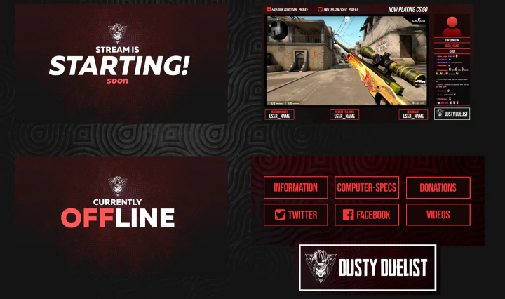 Оформление Twitch канала DustyDuelist