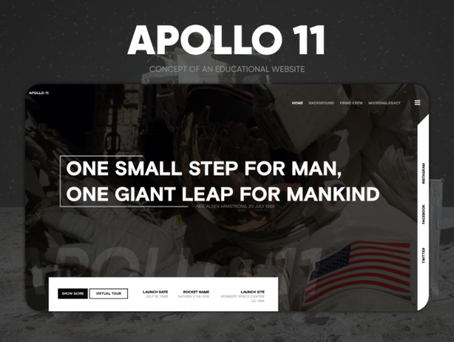 Научный портал с тематикой Apollo 11
