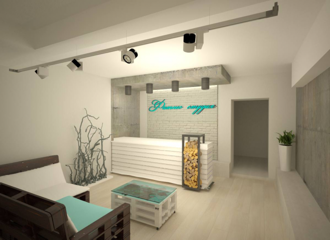 Визуализация ресепшн фитнес студии