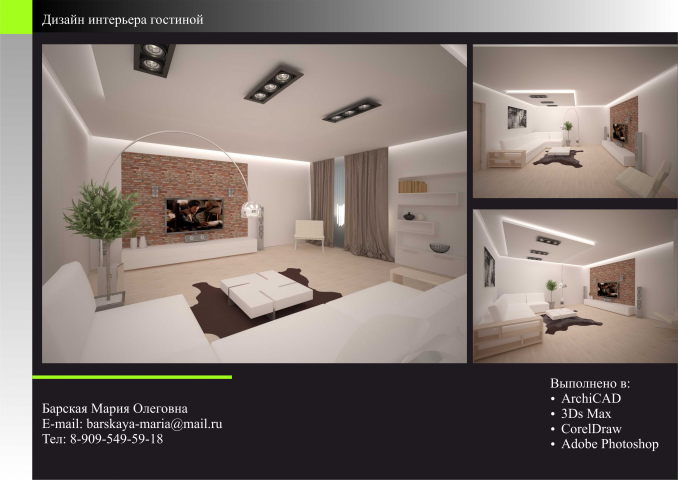 Визуализация гостиной