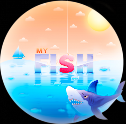 Логотип магазина рыболовных товаров "my FISH"