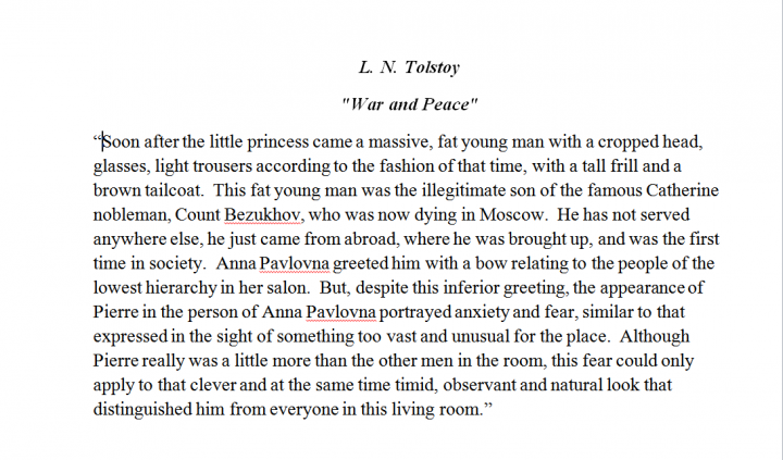 Отрывок из роман-эпопеи Л.Н. Толстого "Война и Мир"