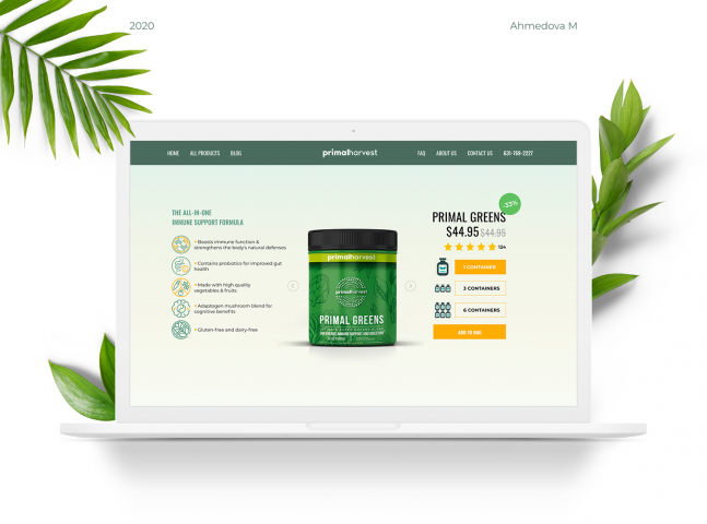 Лэндинг Primal Greens