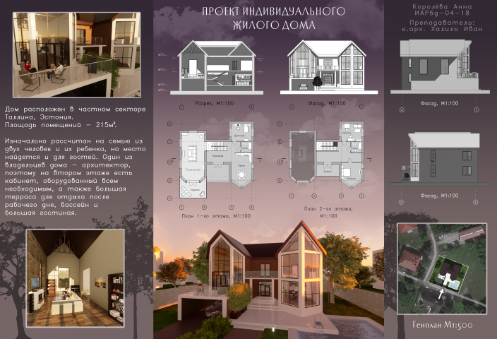 Проект индивидуального жилого дома, 2 курс