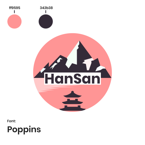 Логотип сети ресторанов азиатской кухни "HanSan"