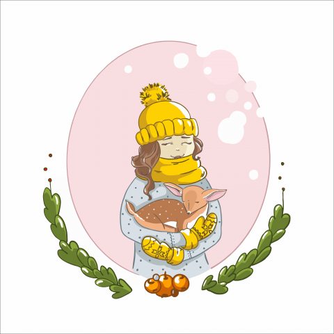 Девочка с олененком