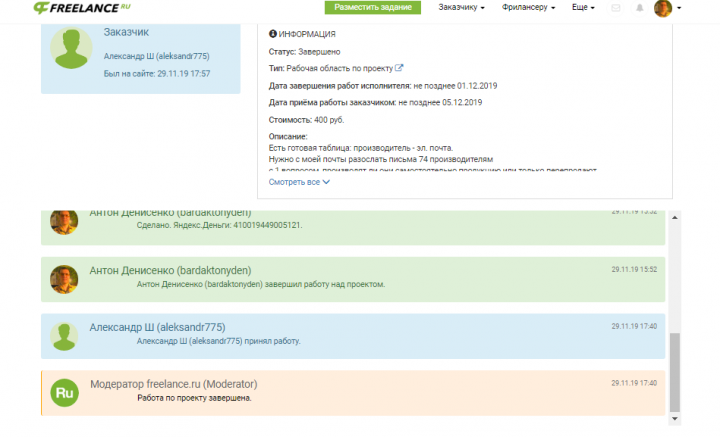 Разослать письма 74 производителям