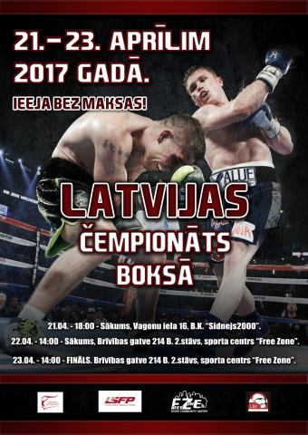 Постер для чемпионата по боксу (Латвия).