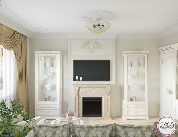 Интерьер 2-х комнатной квартиры в классическом стиле