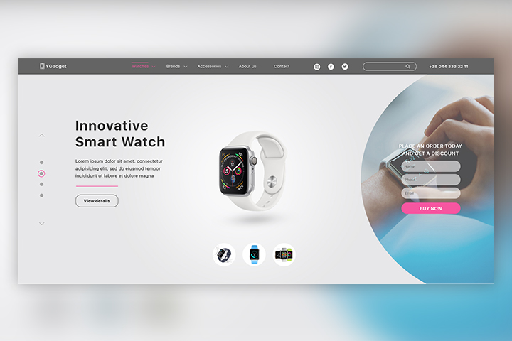 Landing page  для интернет магазина «YGadget»