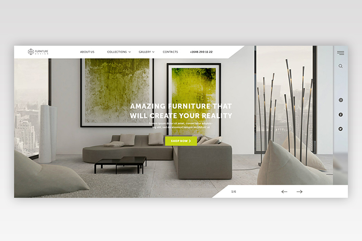 Landing page «Furniture Design»