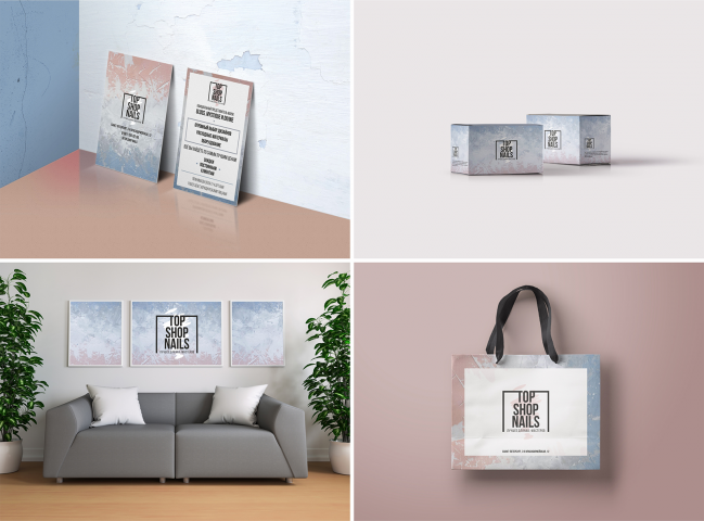 Фирменный стиль магазина nail-товаров "Top Shop Nails"