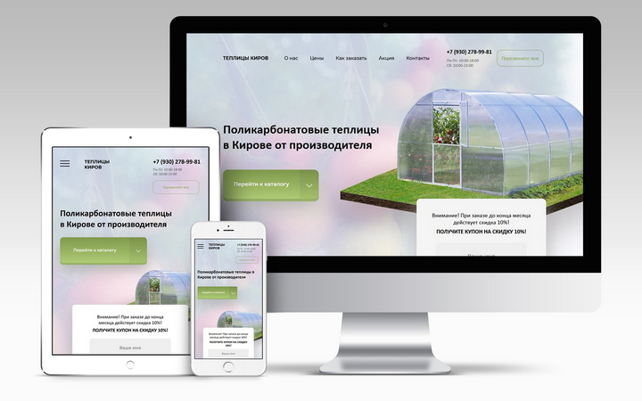 Теплицы Киров на CMS Wordpress