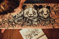 Logboard "Panda triples"