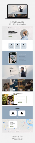 Landing page for photo studio