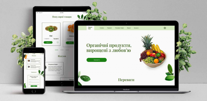 Langing page Organic Food