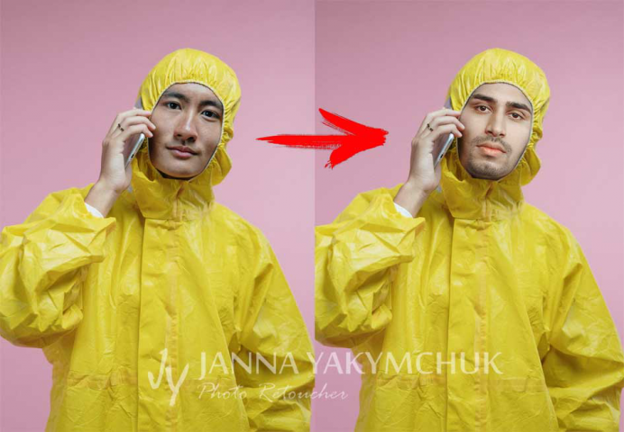 Замена лица на фото