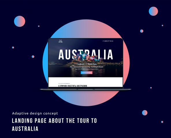 Landing Page about the tour to Australia