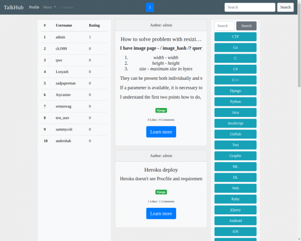 Backend Talkhub project