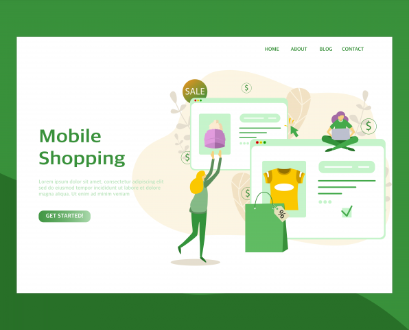 Flat Landing Page Shopping Online