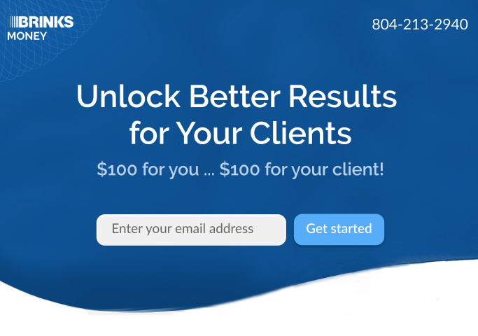Brink's Landing page