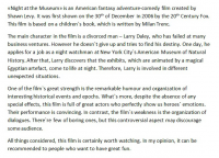 Рецензия на фильм "Ночь в музее" (на английском языке)