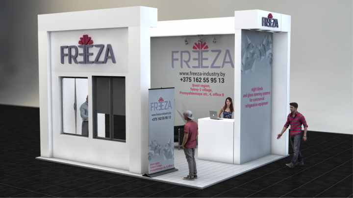 3D визуализация выставочного стенда FREEZA