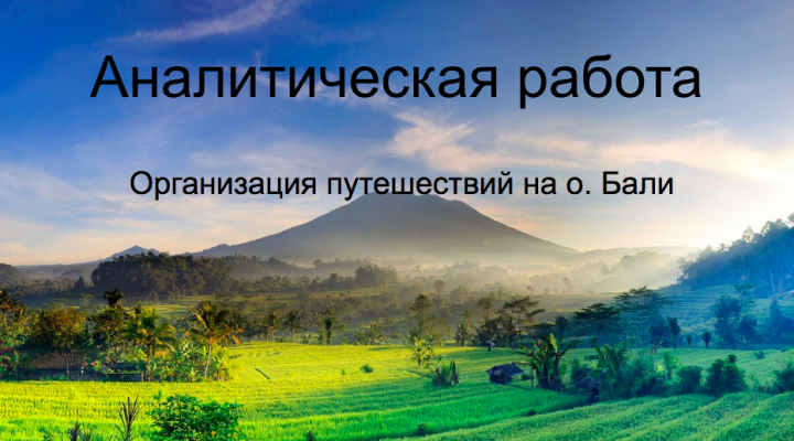 Исследовательская работа для услуги "Туры на Бали"
