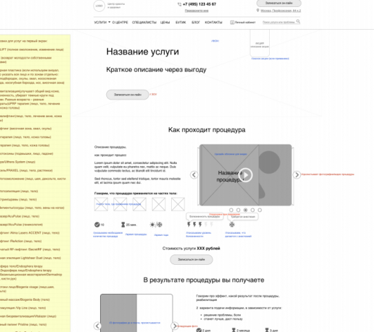 Прототип для сайта "Центра Красоты Бест"