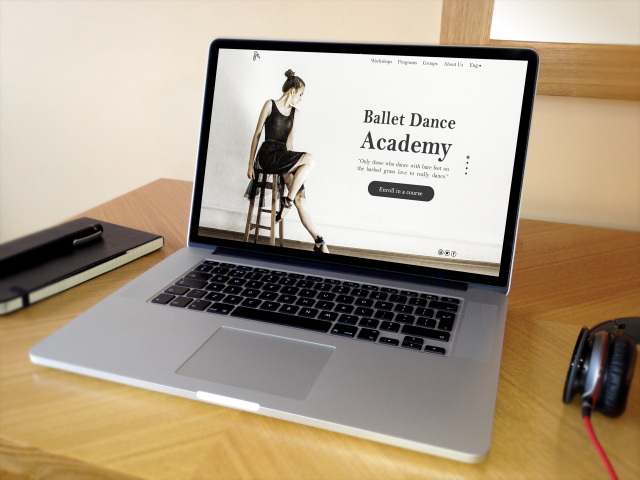 Landing page design for dance studio