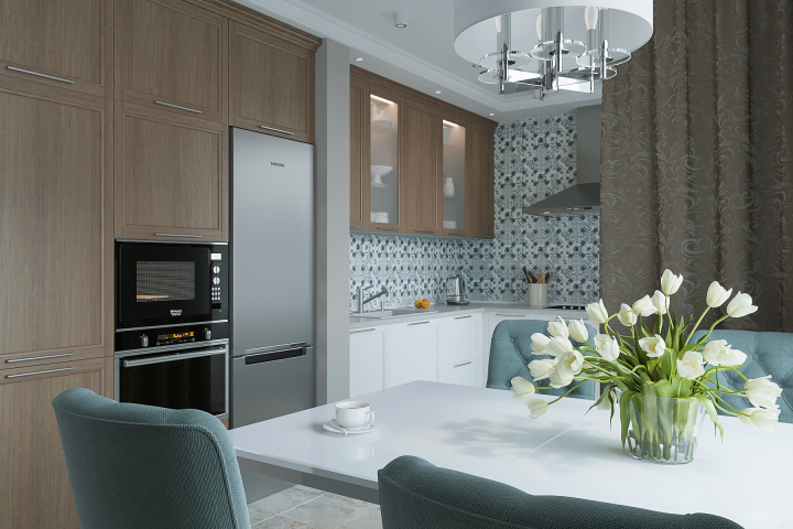 Интерьер кухни г.Сочи ЖК "Красная площадь"