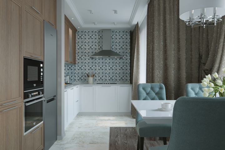 Интерьер кухни г.Сочи ЖК "Красная площадь"