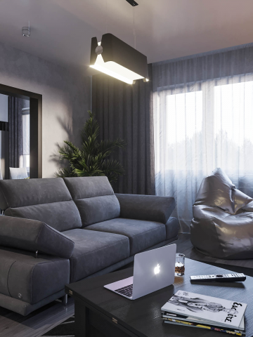 Интерьер квартиры для холостяка (45кв.м.) г.Челябинск