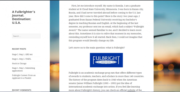 A Fulbright Journal. Destination: U.S.A.