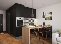 Студия с зеленым акцентом 3