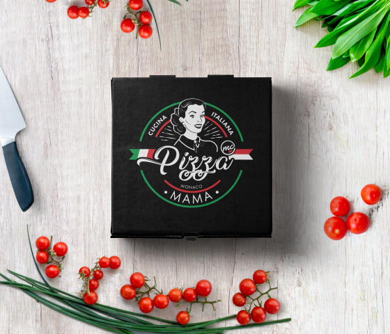 Логотип для пиццерии "Pizza Mama mc"