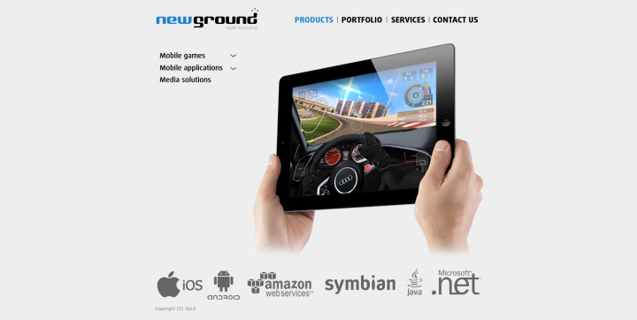 Дизайн главной страницы для Newground