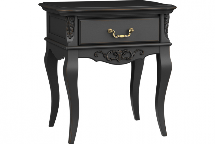 Прикроватная тумба 1 ящик черная эмаль