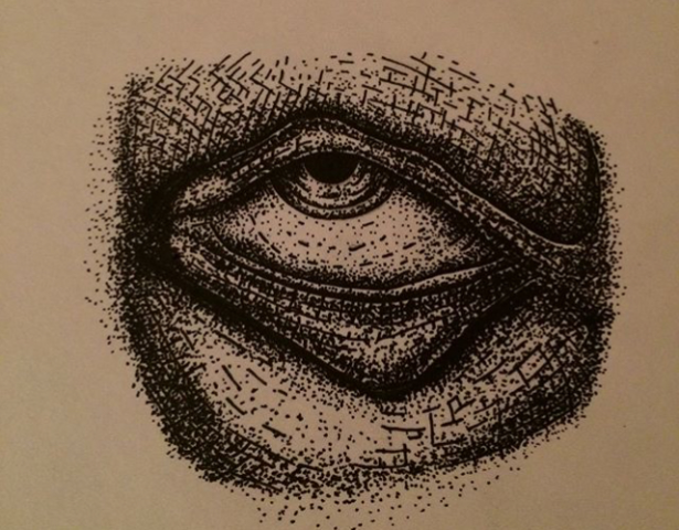 рисунок чёрной ручкой