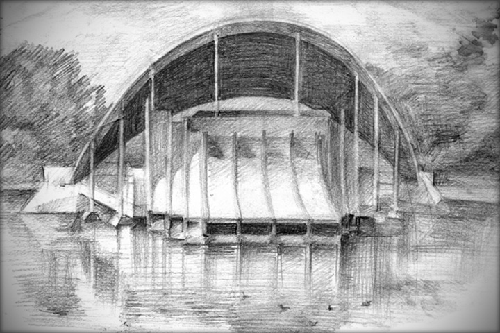 Ракушка в парке.