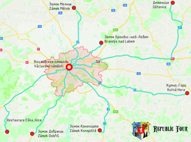 Карта маршрутов, Чехия