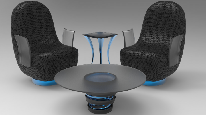 Кресла и журнальный столик.